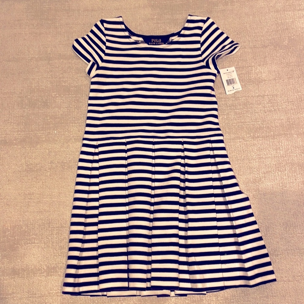 Classic blue and white stripe Polo by Ralph Lauren girls dress